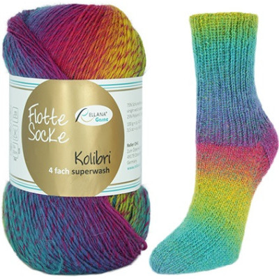 Příze Flotte Socke 4-fach Kolibri, col.6204, 100g