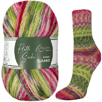 Příze Flotte Socke 4-fach Burano, col.1881, 100g
