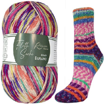 Příze Flotte Socke 4-fach Burano, col.1886, 100g