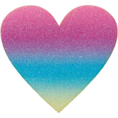 Nažehlovačka Duhové srdce s glitry 7,4 x 7,4 cm Monoquick