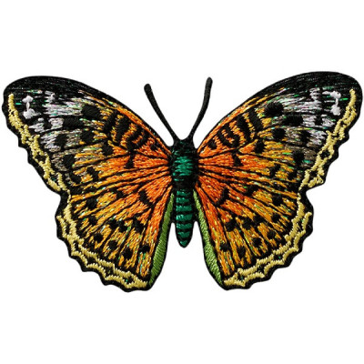 Nažehlovačka Motýl oranžovožlutý 6,4 x 4 cm Monoquick