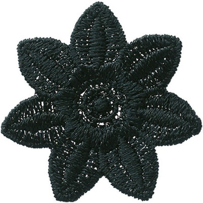 Nažehlovačka Krajkový květ černý 3,6 x 3,6 cm Monoquick