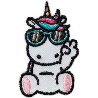 Nažehlovačka Jednorožec s brýlemi 2,9 x 4,8 cm Monoquick