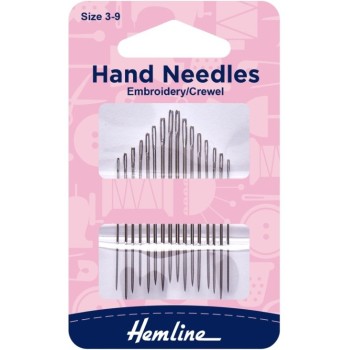 Jehly na ruční šití a vyšívání 16 ks Hemline. VO balení 5 karet