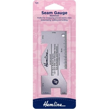 Kovové měřidlo švů a přídavků na švy Hemline, VO balení 5 karet