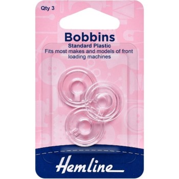Plastové cívky UNI do šicího stroje 3 ks Hemline, VO balení 5 karet