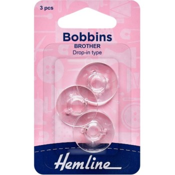 Plastové cívky do šicího stroje Brother 3 ks Hemline, VO balení 5 kare