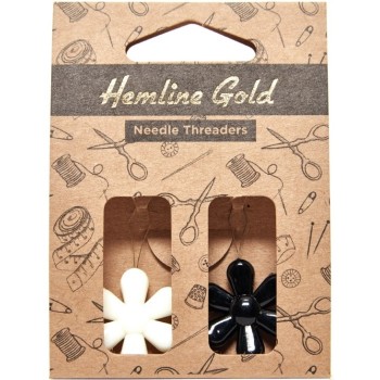 Navlékač jehel kytička 2 ks Hemline Gold, VO balení 5 karet