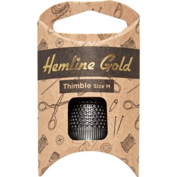 Kovový náprstek M černý Hemline Gold, VO balení 5 karet