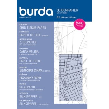 Hedvábný papír s centimetrovým rastrem Burda, střihový papír