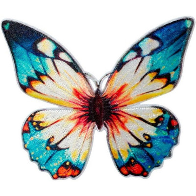 Nažehlovačka Motýl modrožlutý 6 x 7,2 cm Monoquick