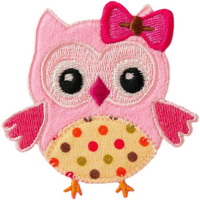Nažehlovačka Růžová sova 7,5 x 7,5 cm Monoquick