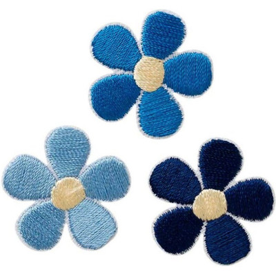 Nažehlovačka Modré květy 2,6 x 2,6 cm Monoquick