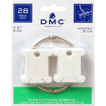 Artikl 6105/12 plastové namotávky na bavlnky (28 ks) na kovovém kroužk