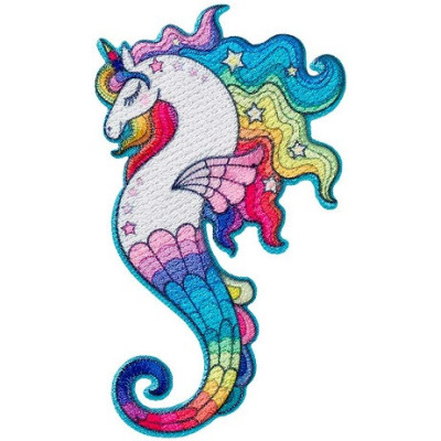 Artikl 14154 Nažehlovačka Jednorožec - mořský koník 8 x 4,7 cm Monoqui