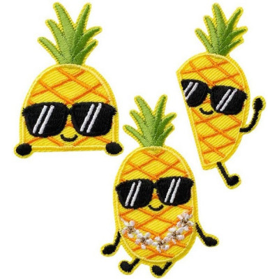 Artikl 18164 Nažehlovačka Ananasy 6 x 3,9 cm Monoquick, VO balení 3 ks