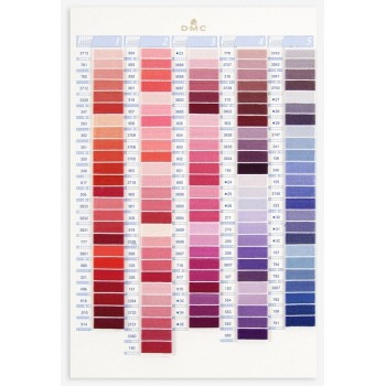 Artikl W100B barevnice se vzorky bavlnek DMC (500 barev) včetně 35 nov