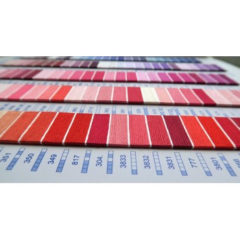 Artikl W100B barevnice se vzorky bavlnek DMC (500 barev) včetně 35 nov