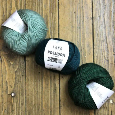 LANG YARNS artikl 1128 silnější vlněná pletací příze Poseidon 50g