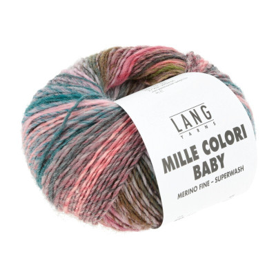 LANG YARNS artikl 845 barevná pletací příze z merino vlny Mille Colori