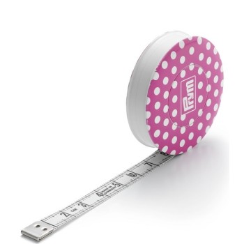 Krejčovský metr svinovací růžový 150 cm PRYM Love