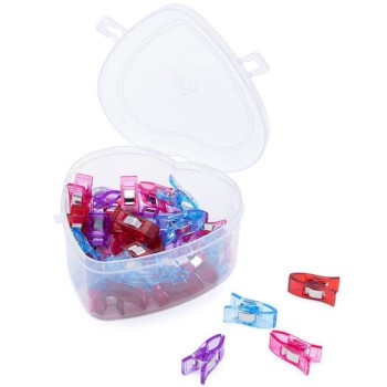 Klipy na látky (40 ks x 2,6 cm) v krabičce ve tvaru srdíčka PRYM Love