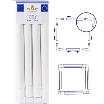 Čtvercový plastový rám DMC, 28 x 28 cm