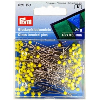 Napichovací špendlíky se skleněnou hlavičkou 20 g PRYM