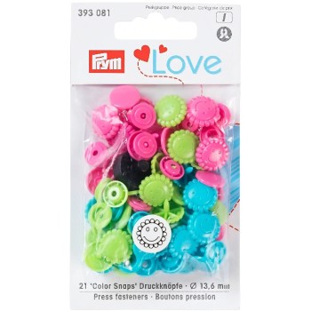 Patentky kytičky "Color Snaps" (30 ks) PRYM Love