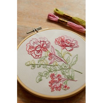 Sada na vyšívání Uklidňující karafiáty 2 motivy DMC Mindful Making