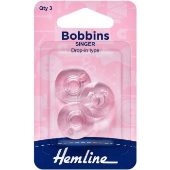 Plastové cívky do šicího stroje Singer 3 ks Hemline