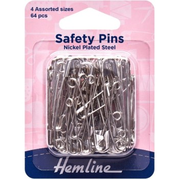 Spínací špendlíky 64 ks stříbrné Hemline