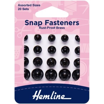 Patentky 20 ks černé Hemline