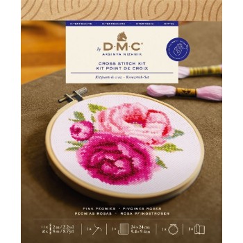 Sada na vyšívání DMC Růžové pivoňky