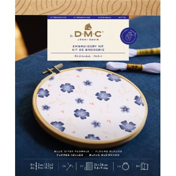 Sada na vyšívání DMC Modré kvítečky