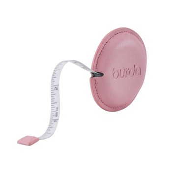 Svinovací metr Burda v růžovém koženkovém pouzdru
