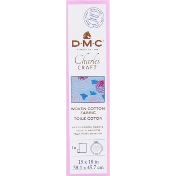 Vyšívací látka Perkál DMC 100% bavlna stočená v tubusu světle modrá, 3