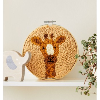 Sada Žirafa na tvorbu dutou jehlou punch needle DMC