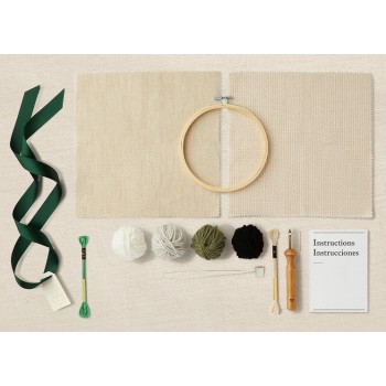 Sada Panda na tvorbu dutou jehlou punch needle DMC