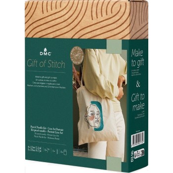 Sada Plátěná taška s portrétem Line Art na tvorbu dutou jehlou punch n