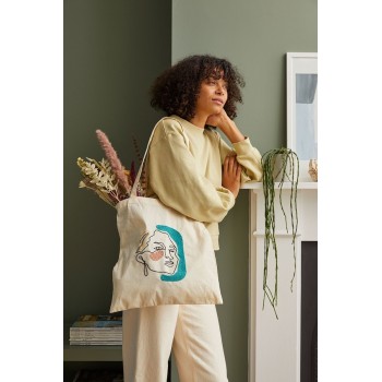 Sada Plátěná taška s portrétem Line Art na tvorbu dutou jehlou punch n