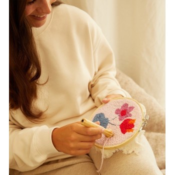 Sada Květiny na tvorbu dutou jehlou punch needle DMC