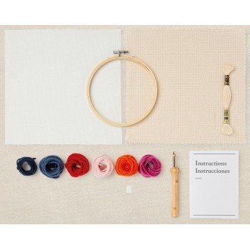 Sada Květiny na tvorbu dutou jehlou punch needle DMC