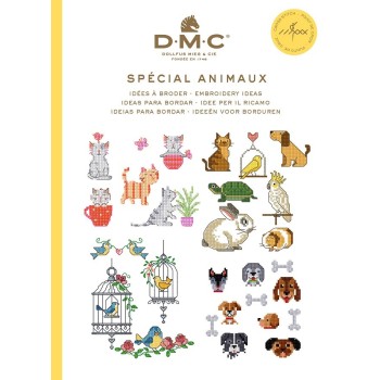 Publikace se 100 vyšívacími předlohami DMC Motivy zvířecích mazlíčků