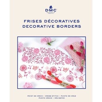 Publikace A6 se 40 stranami vyšívacích předloh DMC Bordury a opakující