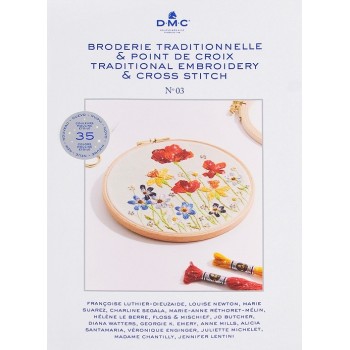 Publikace A4 s vyšívacími předlohami DMC 16 květinových projektů od de