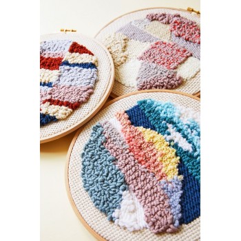 Látka na práci s dutou jehlou, punch needle DMC 100% bavlna stočená v