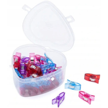 Klipy na látky (40 ks x 2,6 cm) v krabičce ve tvaru srdíčka PRYM Love