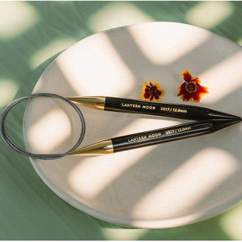 Ebenové kruhové jehlice KnitPro Lantern Moon délka 60 cm