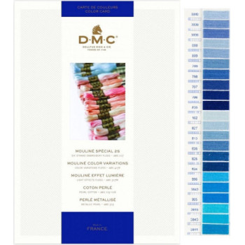 Barevnice se vzorky bavlnek DMC (500 barev) včetně 35 nových barev
